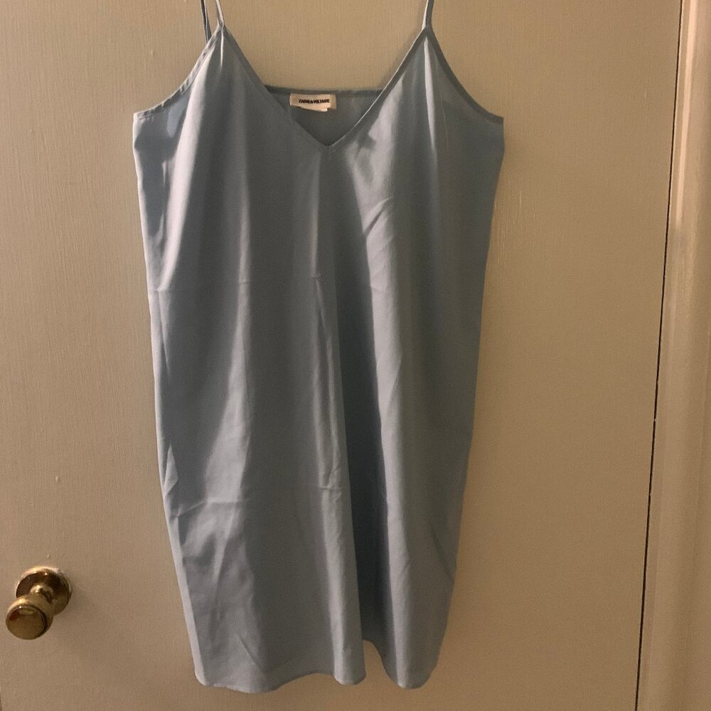 Zadig & Voltaire light blue silk cami dress